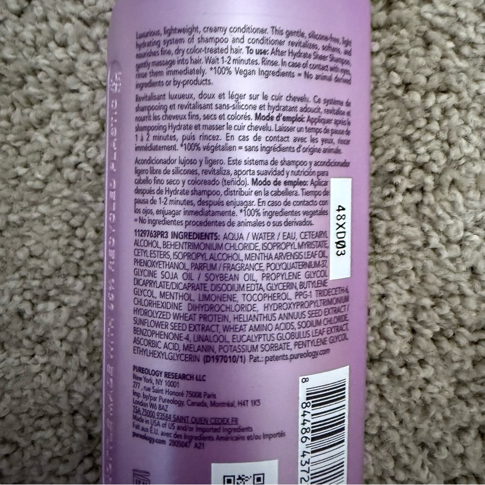 Pureology Hydrate Sheer Nourishing Shampoo & Conditioner Set Hair Treatment NEW - Picture 6 of 11